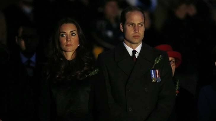 Britain's Prince William and Catherine, Duchess of Cambridge attend a dawn memorial service on ANZAC Day at the Australian National War Memorial in Canberra. Photo: REUTERS/Jason Reed