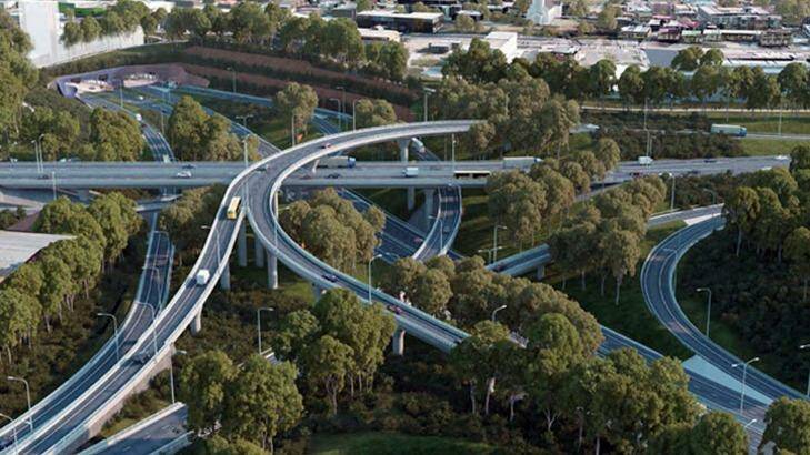 An artist's impression of the St Peters Interchange. Photo: supplied