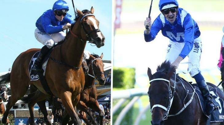 Hartnell (left) and Winx (right) will do battle in the Cox Plate.