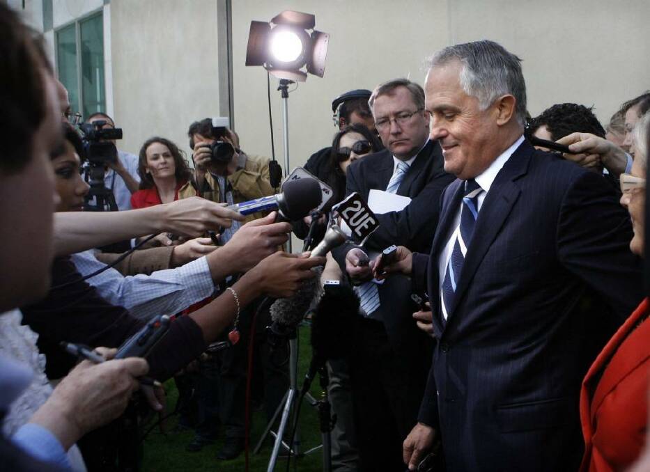 Member for Wentworth Malcolm Turnbull and wife Lucy Turnbull hold a press conference after he was defeated by new opposition leader Tony Abbott by one vote in the leadership spill at Parliament House in Canberra on Tuesday December 1, 2009. Photo: Glen McCurtayne 