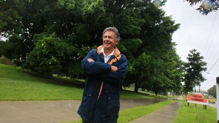 Local resident Peter Tzannes says the trees on the edge of Centennial Park could easily be saved if the government allowed for an alternative route for the light rail line. Photo: Ben Rushton