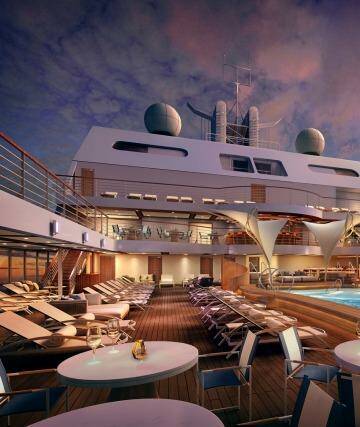 An artist's rendering of the Seabourn Encore, whose maiden voyage is scheduled for January 2017. Photo: Supplied