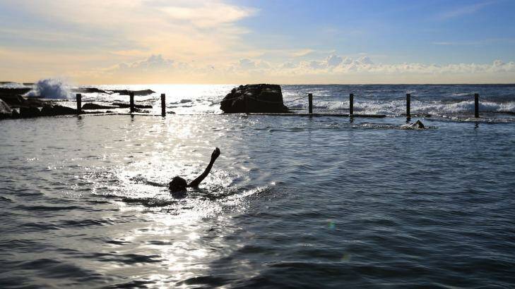 A swimmer enjoys clean conditions at Mahon Pool in Sydney's East. MetEye will provide hyper-local forecasts.  Photo: James Alcock