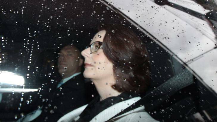 Former prime minister Julia Gillard pictured arriving to give evidence to the royal commission last month. Photo: Peter Rae
