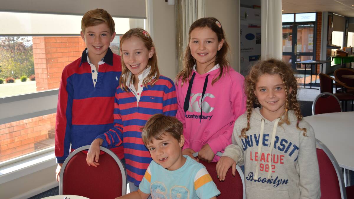 EASTER IN ARMIDALE: Charlie, Sophia and Isabella Rutledge with Sam and Zoe Strelitz.