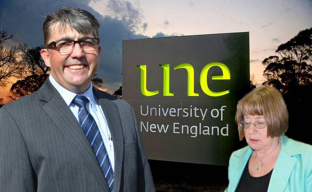 HEARING TODAY: UNE’s former chief operating officer David Cushway, above, claims acting vice-chancellor Annabelle Duncan, right, stripped him of his main duties and removed staff diaries.