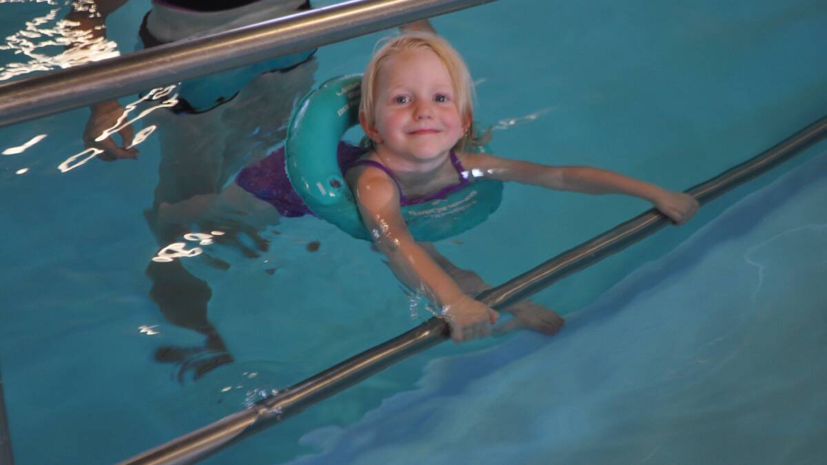 KEEP ON MOVING: Three-year-old Addy Oxley uses the Armidale Hydrotherapy pool regularly to help keep her strong and mobile.