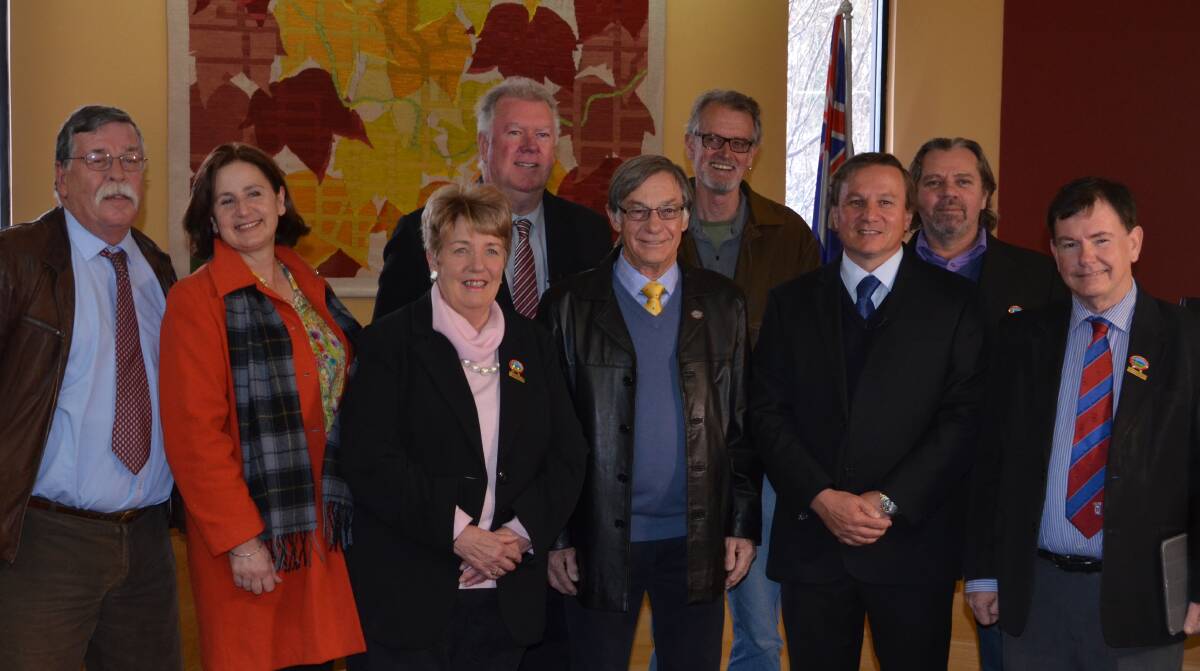 REPRESENTATIVES: Armidale Dumaresq councillors, from left, Herman Beyersdorf, Margaret O'Connor, Jenny Bailey, Laurie Bishop, Colin Gadd, Peter O'Donohue, general manager Glenn Wilcox, Chris Halligan and Jim Maher. Absent, Andrew Murat and Rob Richardson.