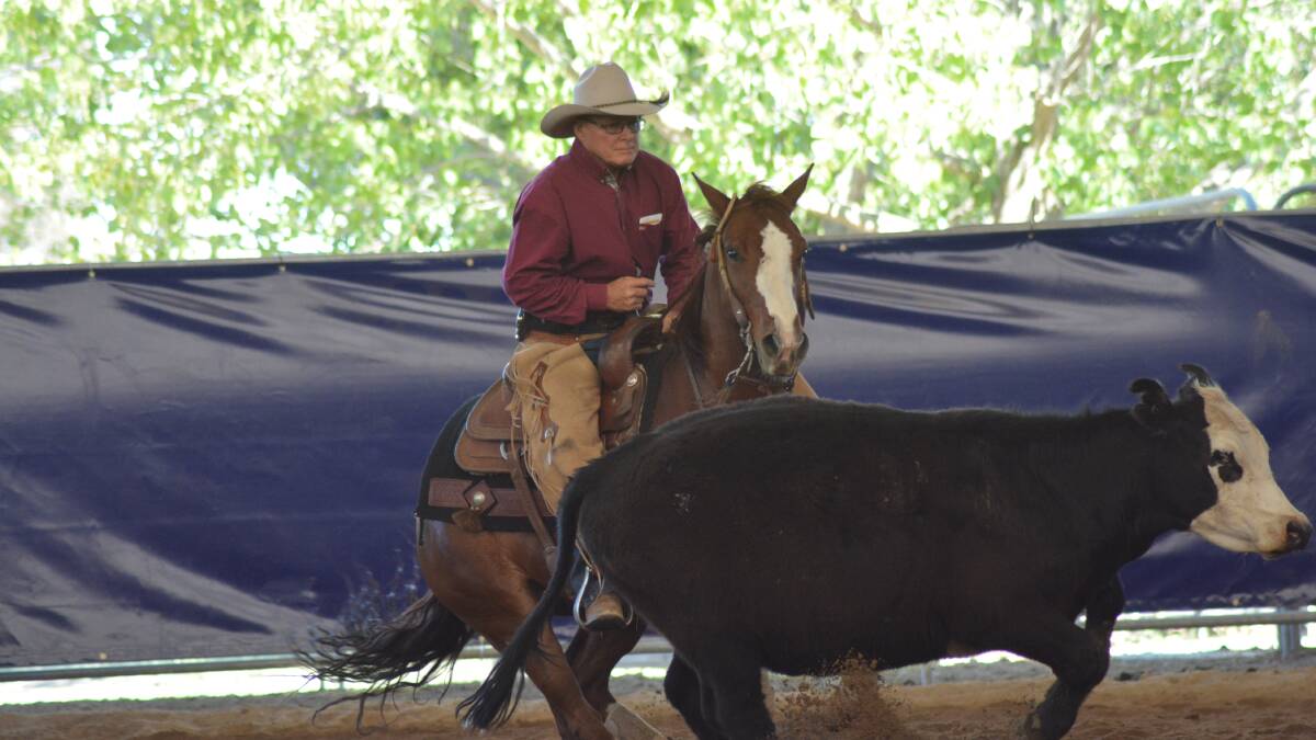 BIG WEEKEND: Bob Johnson and his horse in action during last year’s New England Cuttin’ for Cash.