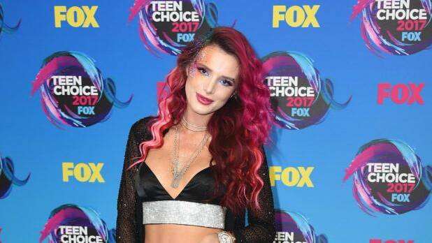 Bella Thorne arrives at the Teen Choice Awards at the Galen Center on Sunday, Aug. 13, 2017, in Los Angeles.  Photo: Jordan Strauss
