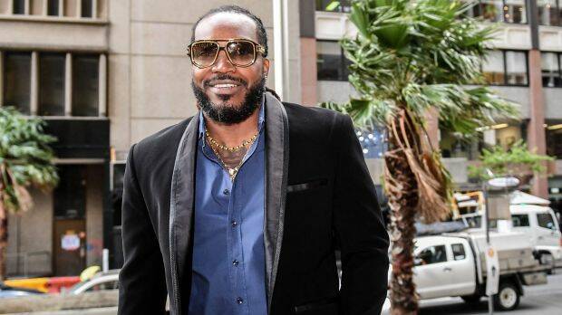 Chris Gayle arrives at court on Monday.  Photo: AAP
