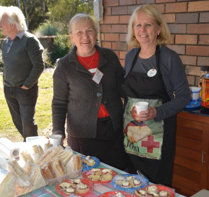 TAKE A CUPPA: Bev Stubberfield and Australian Red Cross representative for Zone 14 Erica Barwell on Sunday.
