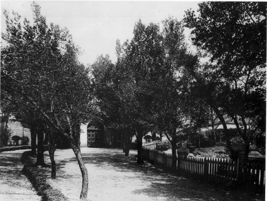 EARLY DAYS: This 1928 picture shows the gaol drive way with the warden’s house and gardens on the right.
