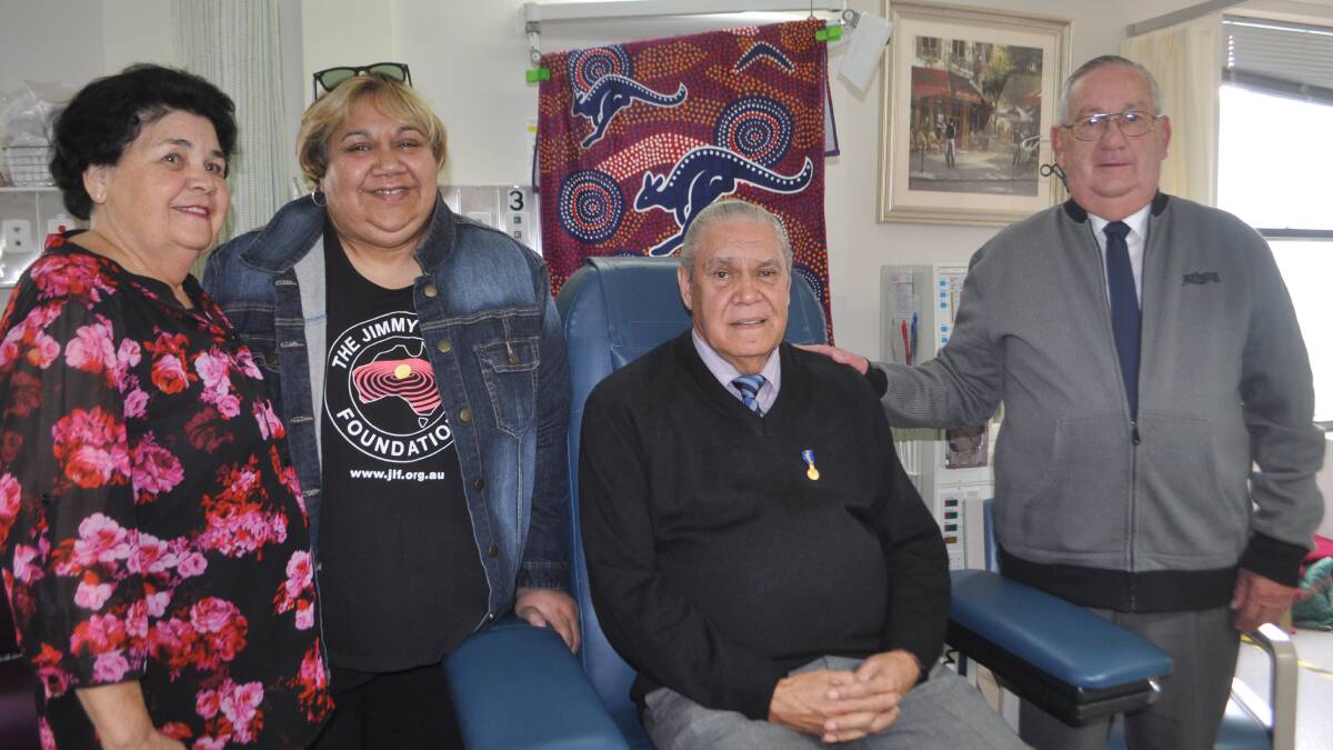Hazel Green, Jimmy Little Foundation chairwoman Frances Little, Cyril Green and Ritchie Clutterbuck are thrilled to use music to help renal patients.
