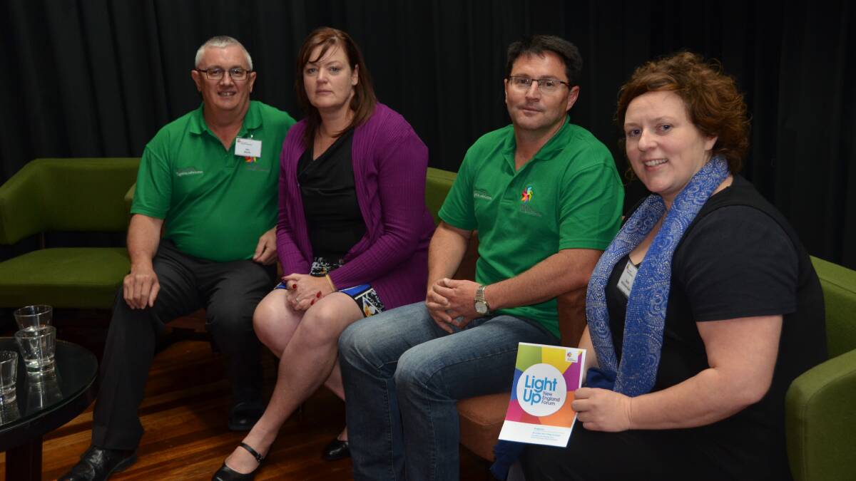 MATCH POINT: Jim Booth, RichmondPRA manager Jannelle Brandley, Scott Sears and Sarah McFarlane-Eagle at the launch of the Light Up mental health campaign.