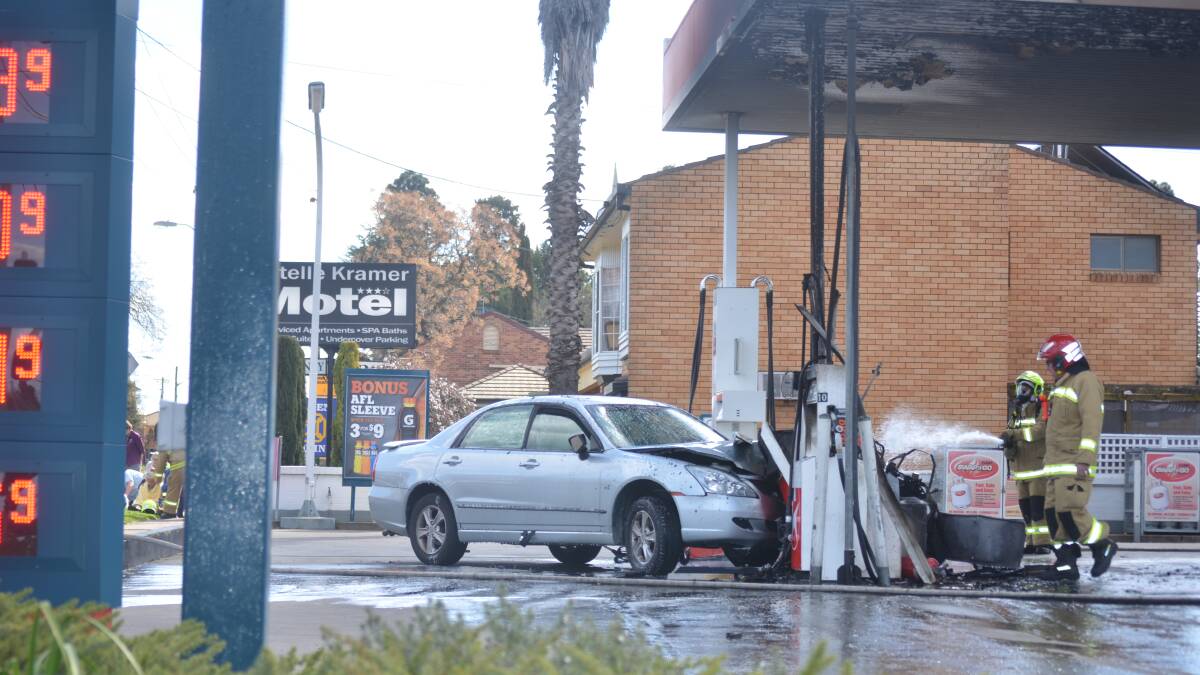 BURNT OUT: The aftermath of the blaze at the Caltex Service Station.