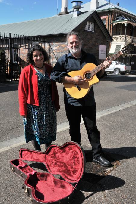 LOCAL TWANG: The Deckchair Duo’s Frances and Stephen Tafra size up the location.
