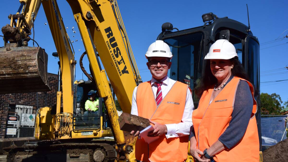 BRICK BY BRICK: Adam Marshall and Wendy Mulligan check out the new hospital development site yesterday.