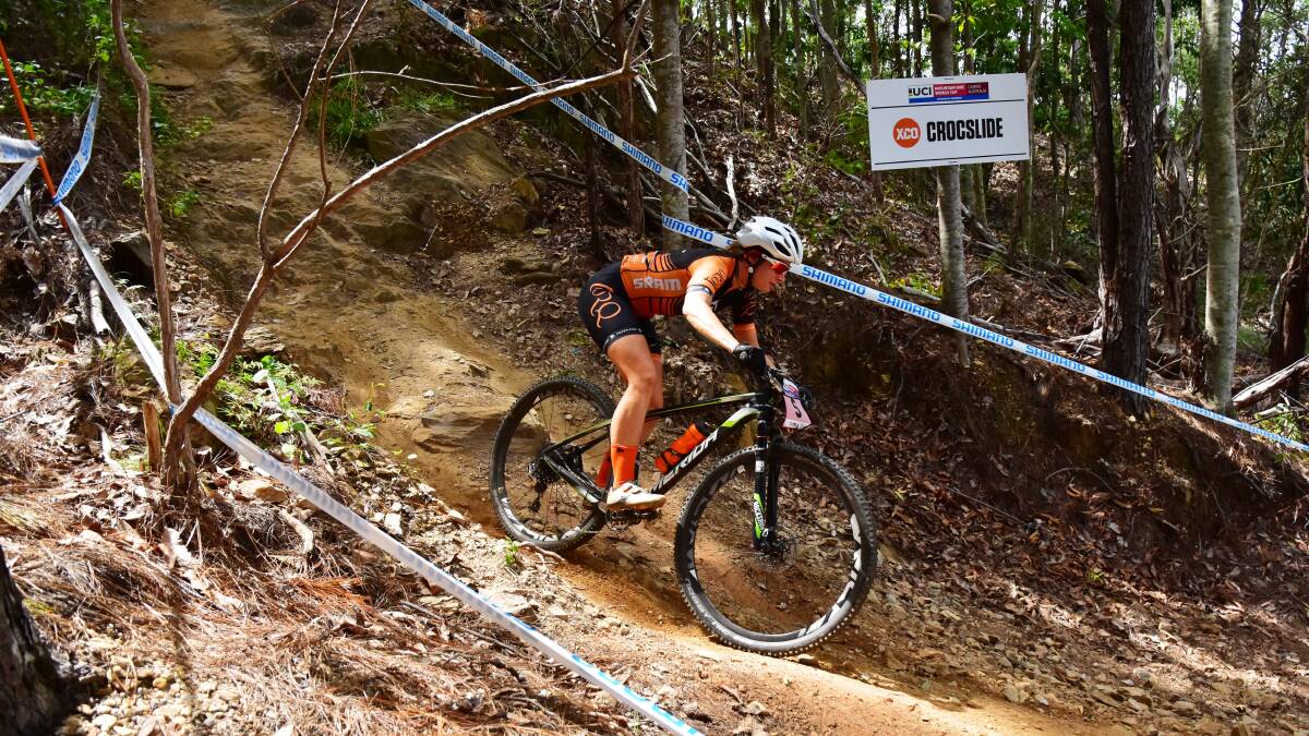 MAKING THE CLIMB: Armidale’s Holly Harris competed in the under 23s Mountain Bike World Cup round in Cairns over the weekend and will head over to Europe to take part in the rest of the tournament. 