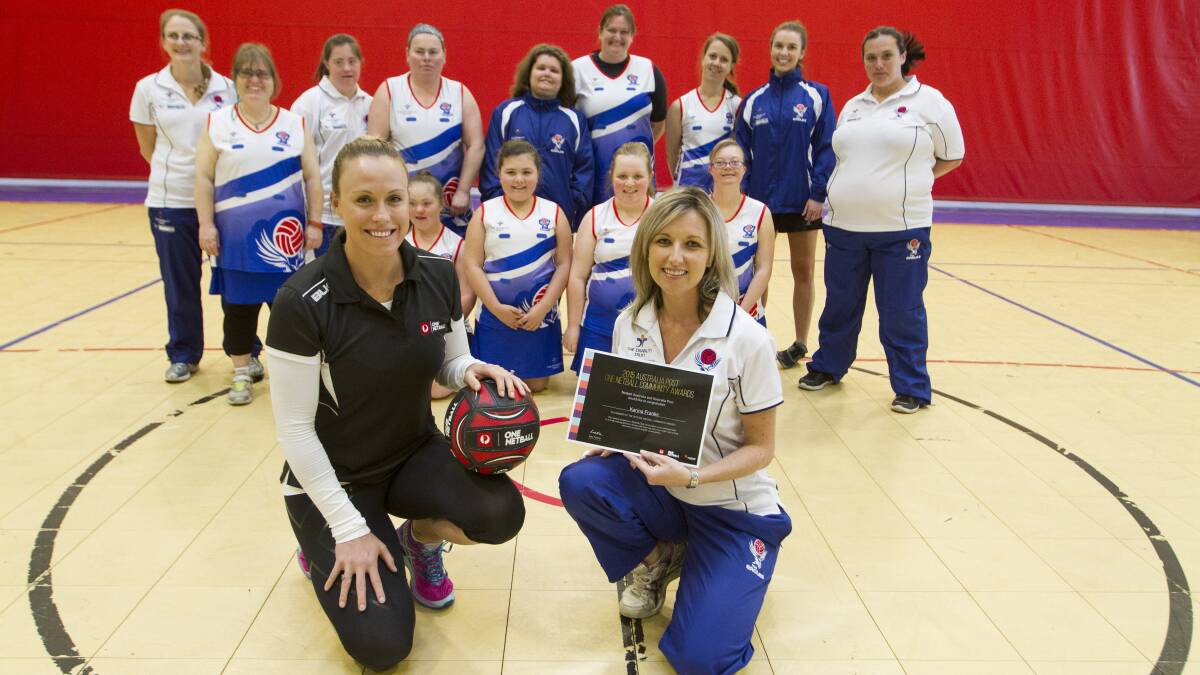 GIVING RECOGNITION: One of last year’s Australia Post One Netball Community Awards Winners the Disability Trust Eagles.