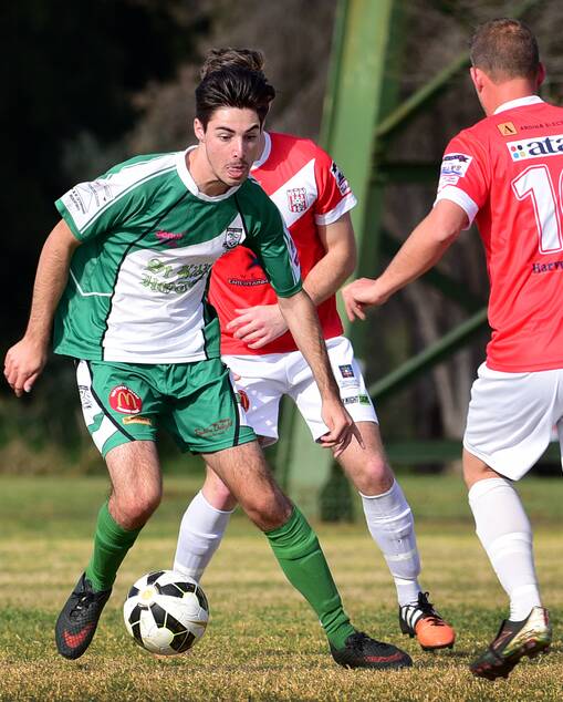 ON THE RUN: Lewis Russoniello played well for East Armidale despite missing an early penalty. Photo courtesy Northern Daily Leader.