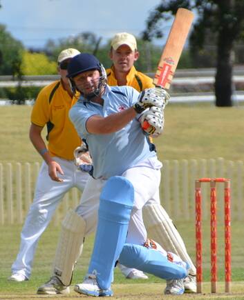 OFF TO THE BOUNDARY: Ex-Services batsman Dale Northern hammers one through the leg-side in his knock of 21 against Easts on Saturday.