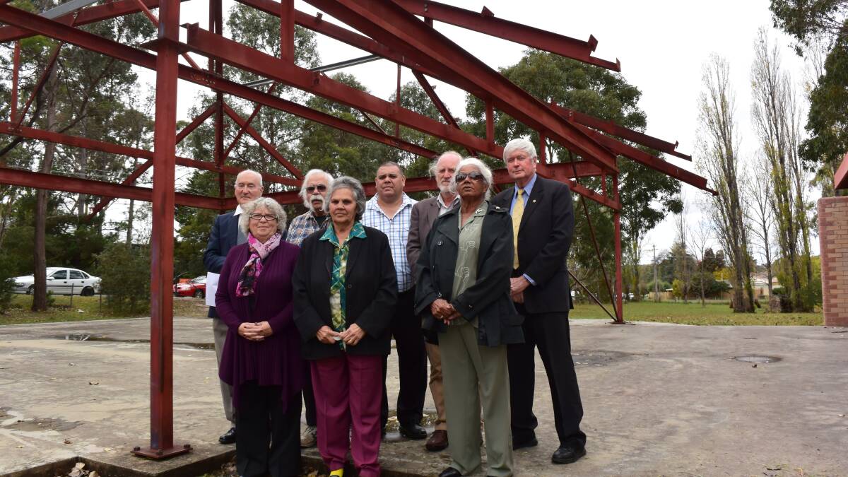 FED UP: Aboriginal Cultural Centre and Keeping Place board of custodians Fay Griffiths, Margaret Walford and Lorna Hague, front. Father Ron Perrett, Brian Irving, Cyril Green, Ray Fife and Peter Ducat, back.