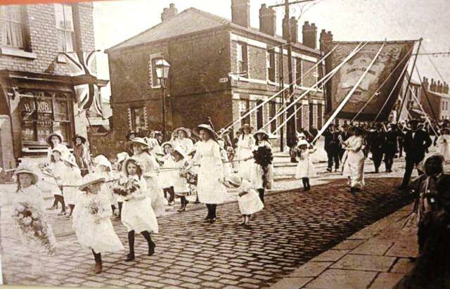 Walking Day: Platt Bridge, Wigan 1900. The annual walking days were one of the rituals of Methodist life.