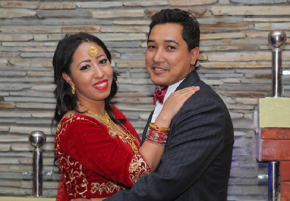 Love and respect: Nepalese couple Anjali Awal Prajapati and her husband.