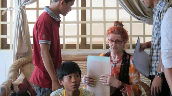 Ruth Golder during a raid on an Australian run orphanage in Phnom Penh.
