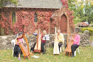IN SYNC: (From left) Maxine Ross, Ros Littledyke, Ben Thorn and Cecile Michel at the Gostwyck Chapel on Saturday.