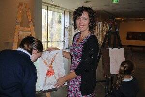 Children's author and illustrator Clare McFadden runs a drawing workshop at NERAM last Friday. 