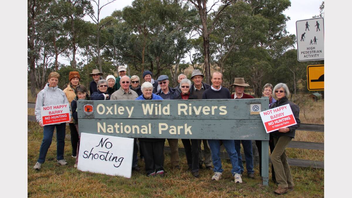 FED UP: Bush walkers gathered in Oxley Wild Rivers National Park to express their anger at shooting in the park.