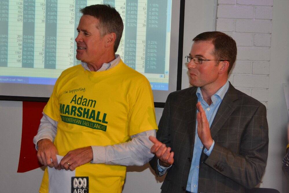 Deputy Premier Andrew Stoner with Adam Marshall