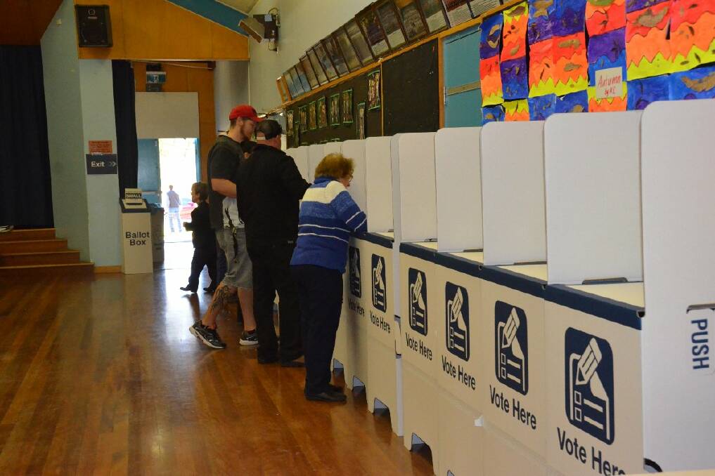 The ballot boxes at Inverell Public School