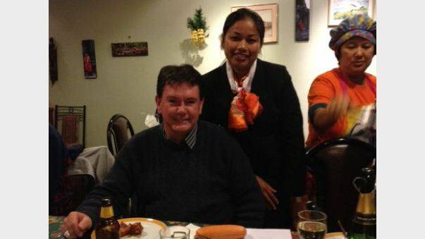 Jim Maher and wife Nina celebrate at Happy Thai after his three-week campaign for the seat of Northern Tablelands.