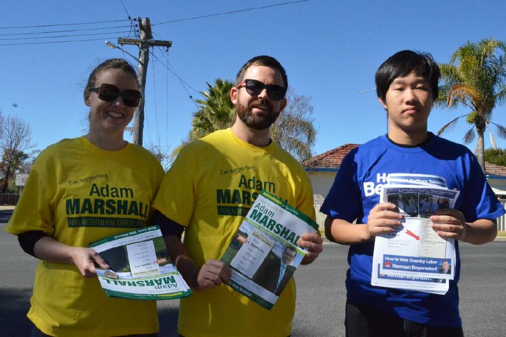 Felicity Walker and Jeremy Scott for the Nats with Steven Kuan for the Labor Party.