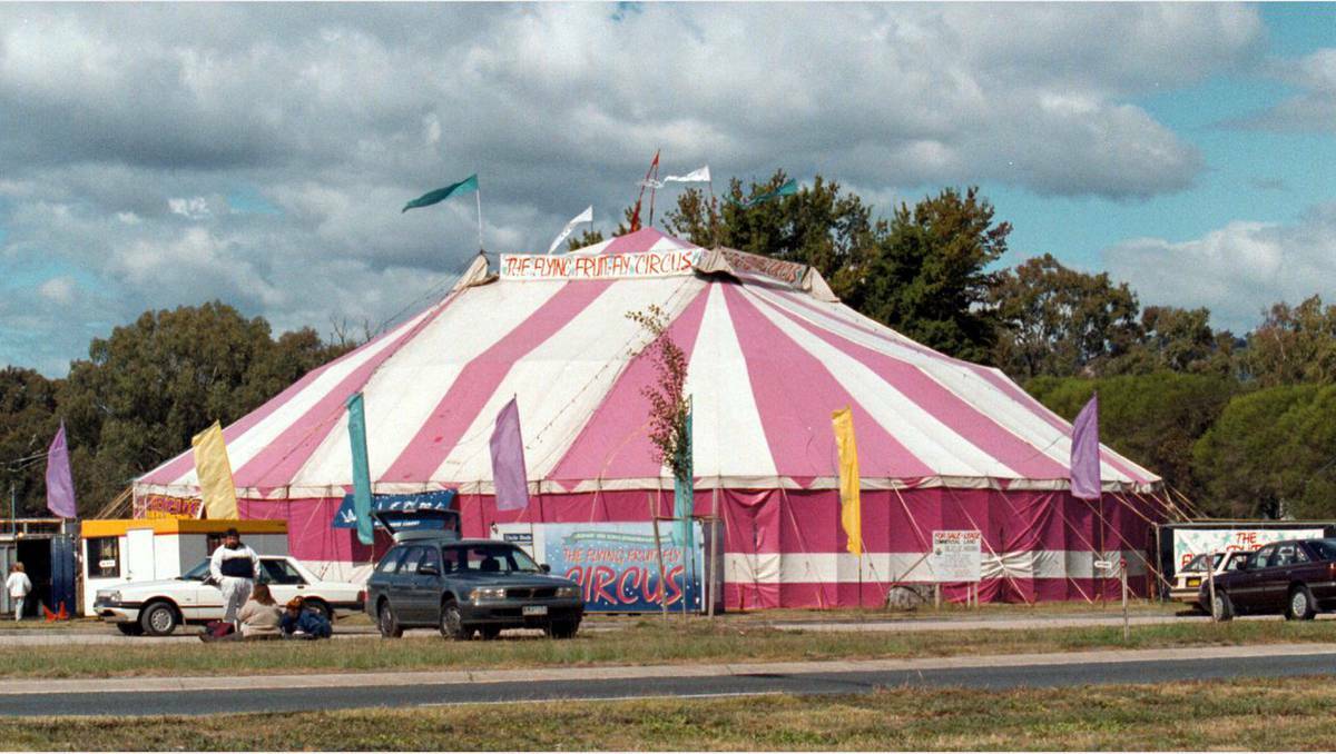 The Border's Fruit Fly Circus tent in 1997.