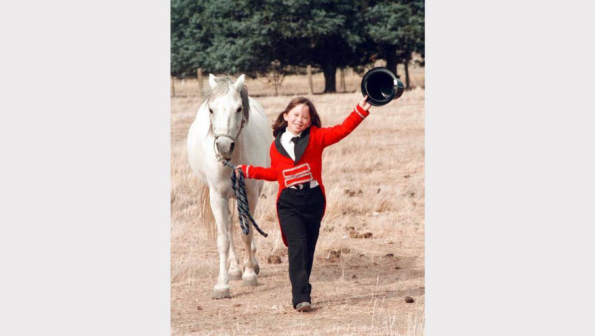 Moscow Circus performer with her horse in 1998