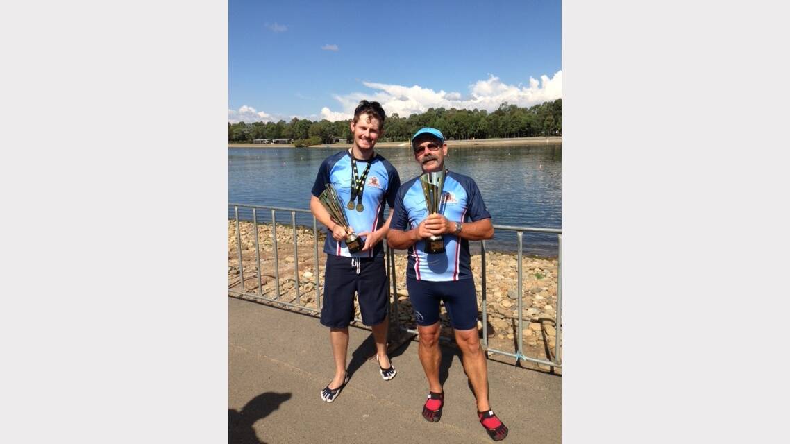 SMILES: Ryan Marshall and Brian Barrett following their winning paddle.