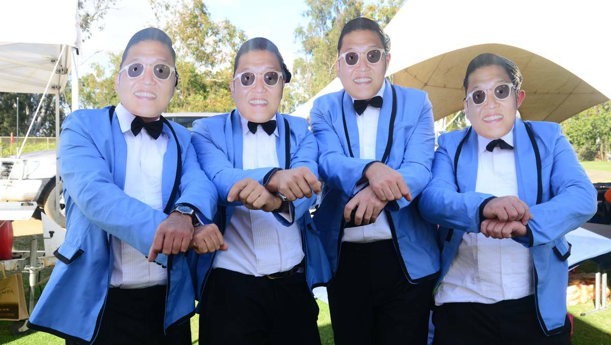 Psy clones at the Variety Golf Day in Moree. Photo:The Moree Champion.