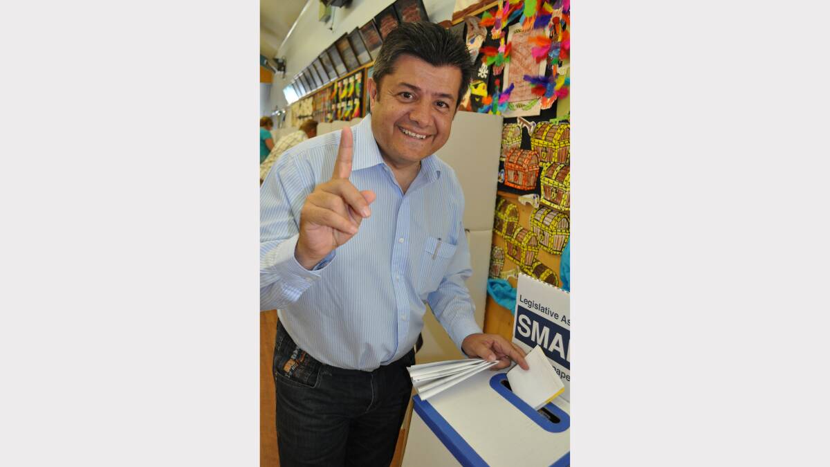 POSE: Richard Torbay voting in the 2011 NSW election. He won with over 63 per cent of the vote. 