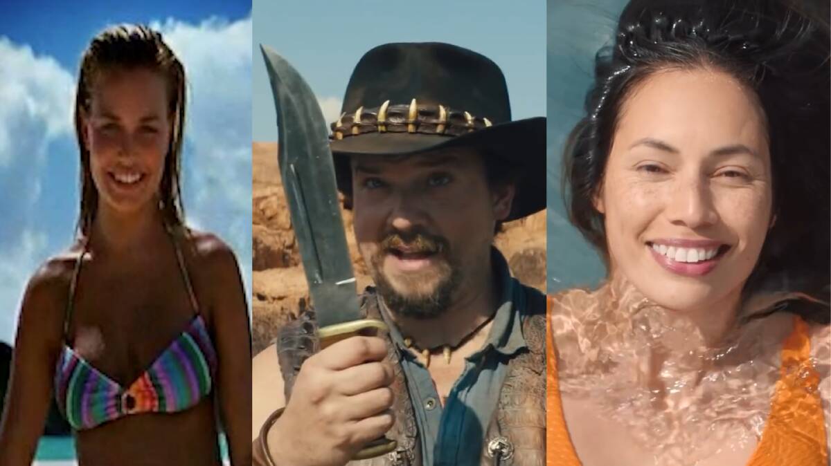 Model Lara Bingle, American actor Danny McBride and an unknown actor from some of Tourism Australia's advertisements over the years. 