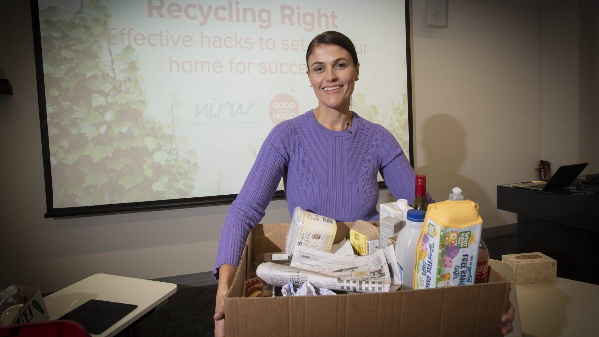 RECOVER: Advocate Jo Taranto shared hacks on recycling with communities in Tamworth, and is headed for Armidale, Glen Innes and Narrabri. Photo: Peter Hardin