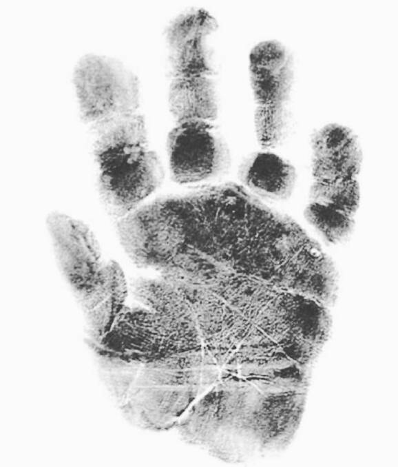 Skylar's handprint. 