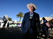 Member for New England Barnaby Joyce was in his element at the 2023 Bush Summit, spending hours speaking to anti-renewable protesters in front of the Tamworth Regional Entertainment and Conference Centre (TRECC). Picture by Gareth Gardner