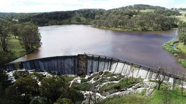 Malpas Dam at capacity. Picture from file