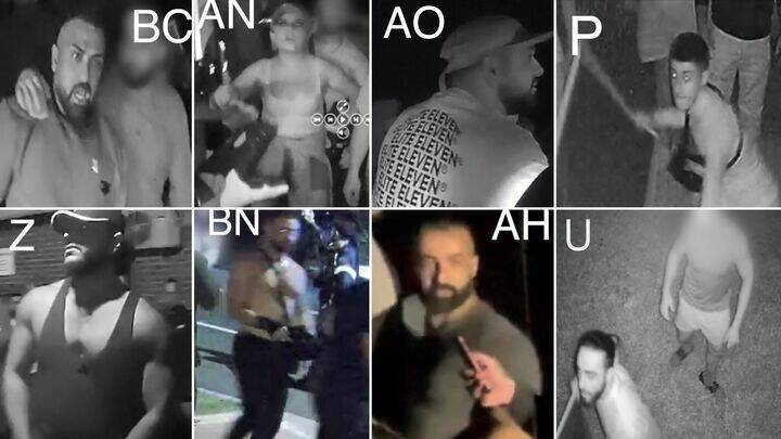 Images of the nine men police are attempting to identify. Pictures supplied by NSW Police