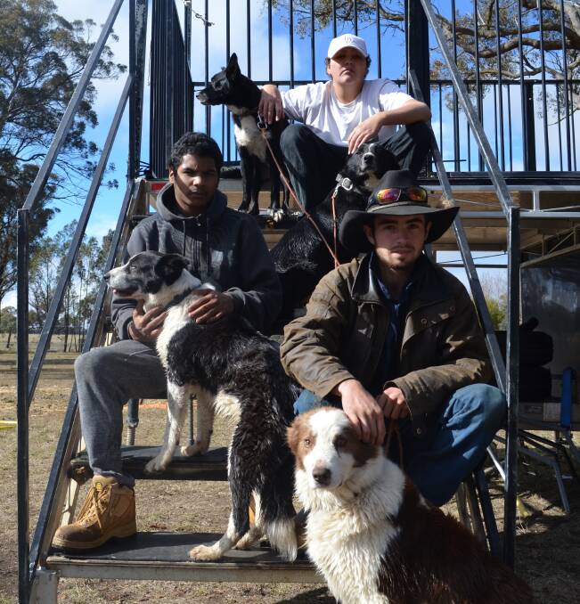 Man's best friend: BackTrack boys Kane, Beau and Gibson. Picture: Chris Bath