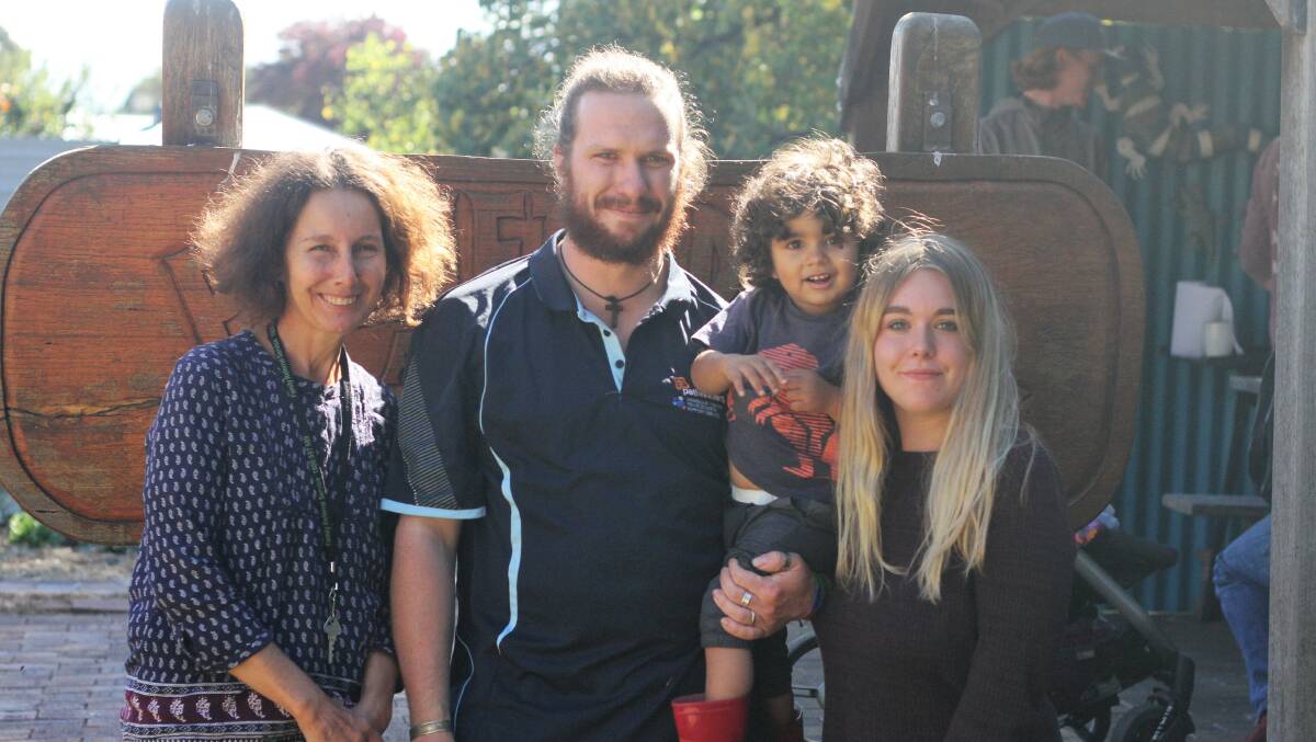 HELP: Social worker Georgina Purcell with Armidale Youth Refuge youth worker Laban Burgess and youth worker Zali Wight at the refuge on Wednesday.